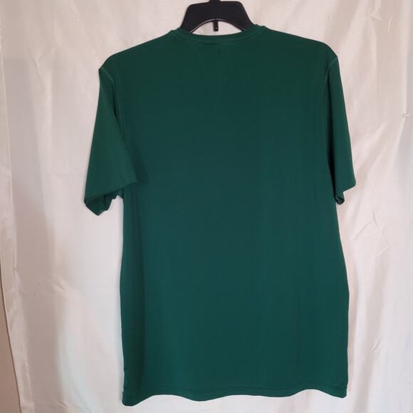 Men's XL Deep Green V-Neck Performance T-Shirt - Picture 8 of 12